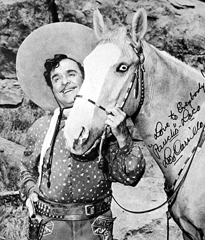 Old black and white picture of Leo Carillo as Pancho