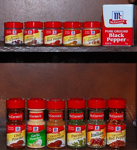 Picture of McCormick spice containers
